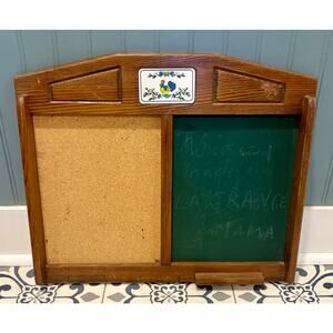 Vintage Jay Import Co. Cork and Chalkboard with Hooks and Rooster Motif